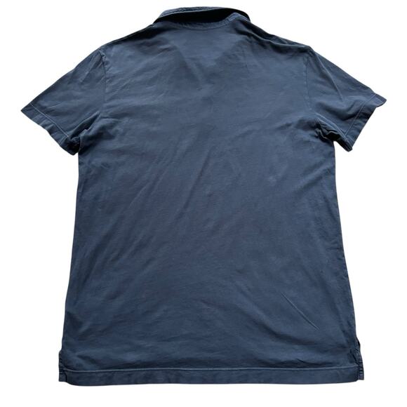 Billy Reid Slate Gray Garment Dyed Organic Cotton Short Sleeve Polo Shirt Medium - Picture 4 of 5